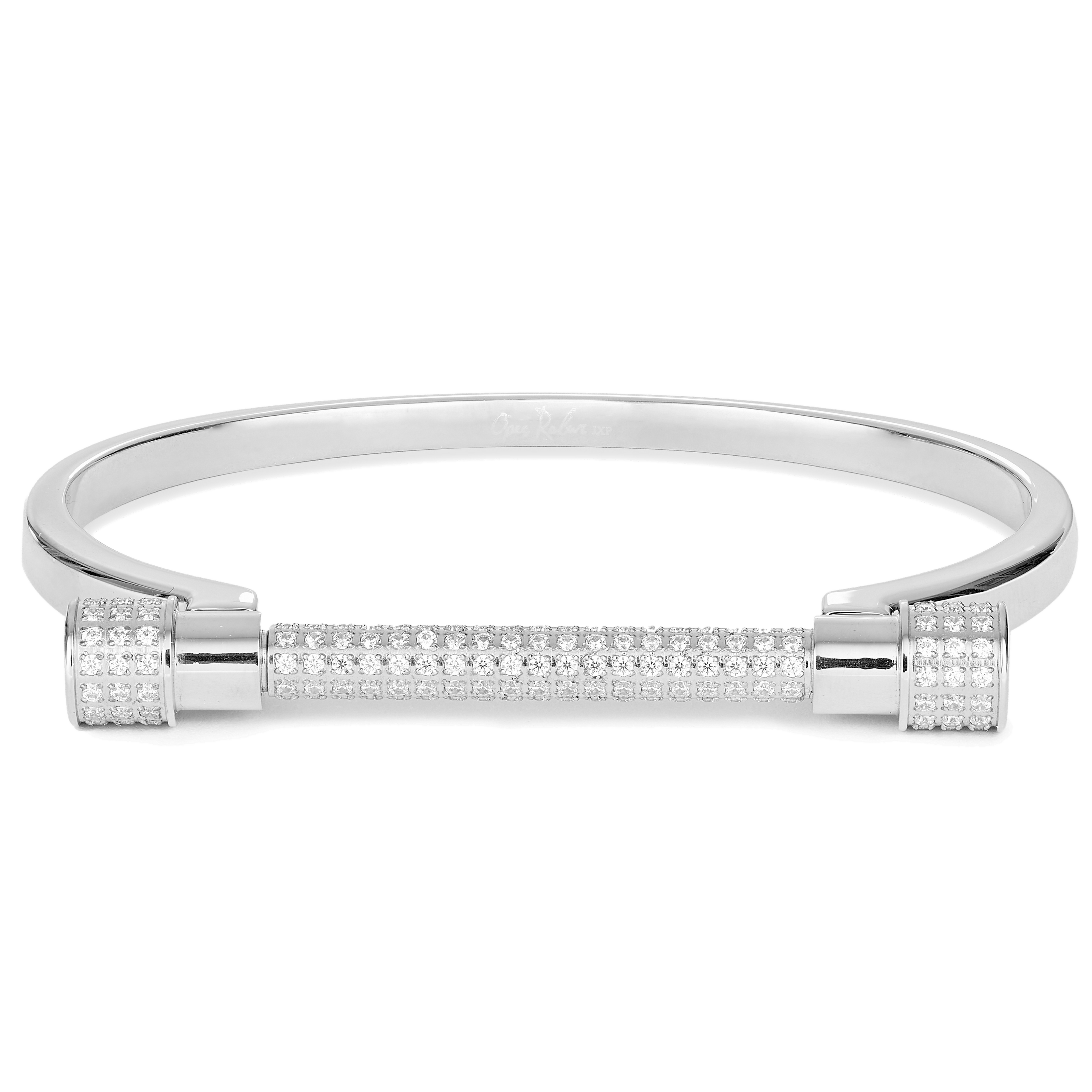 Opes Robur Screw Cuff Bracelets Pave Silver D Cuff Bracelet 5866